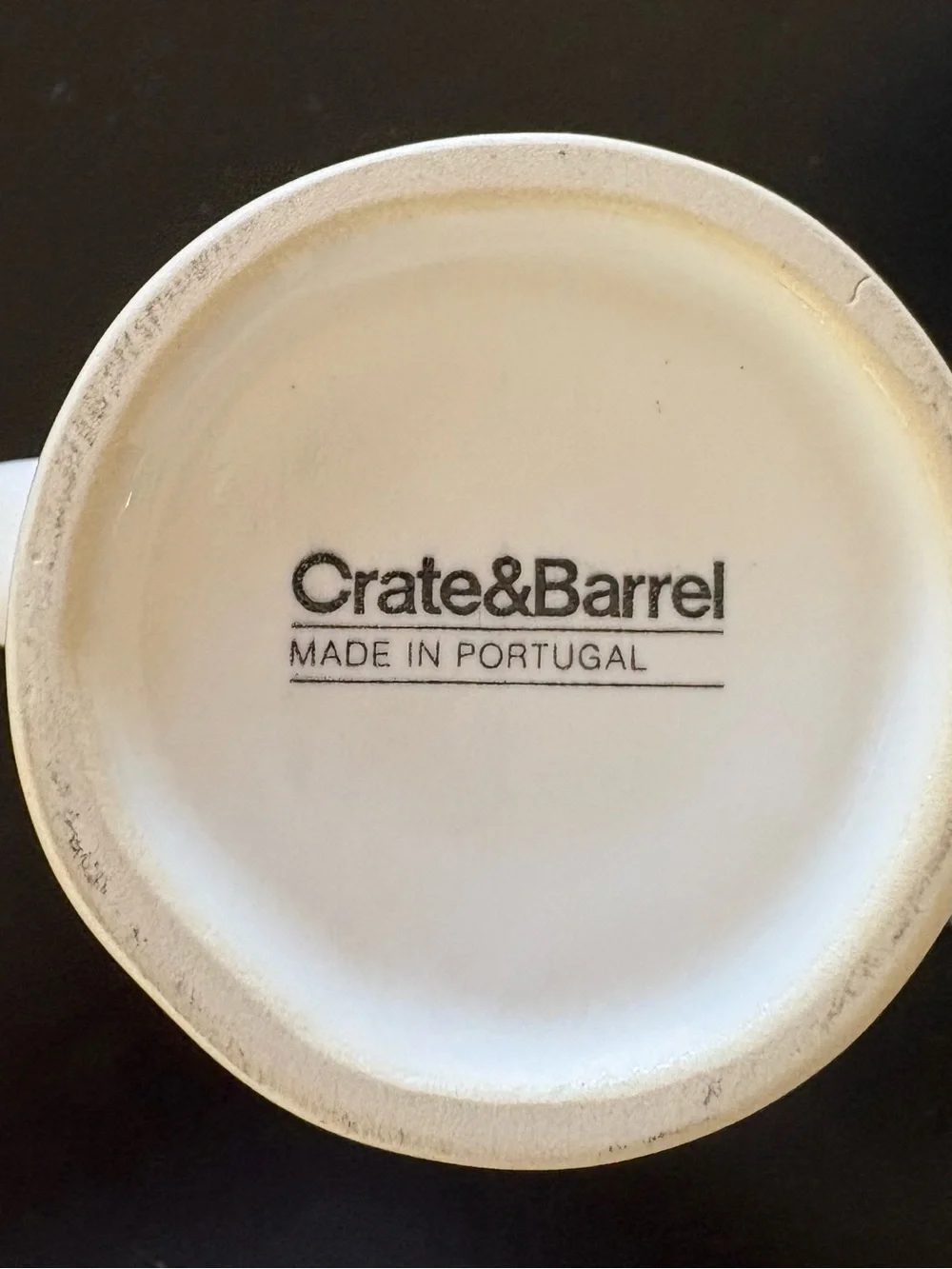 Crate & Barrel White and Light Gray-Blue Ceramic Mug Set